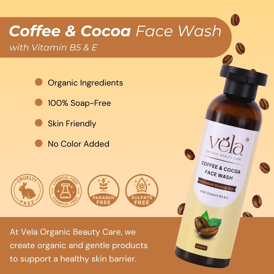 Coffee & Cocoa Facewash with Vitamin B5 & E - 200ml - Image 2