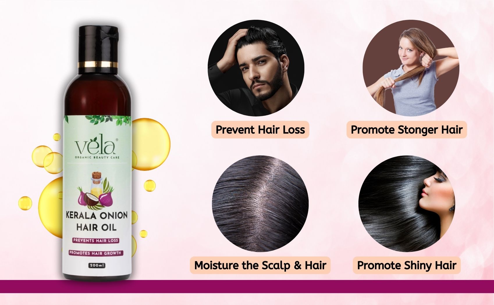 Kerala Onion Hair Oil with 10+ Herbs & Oils – vela