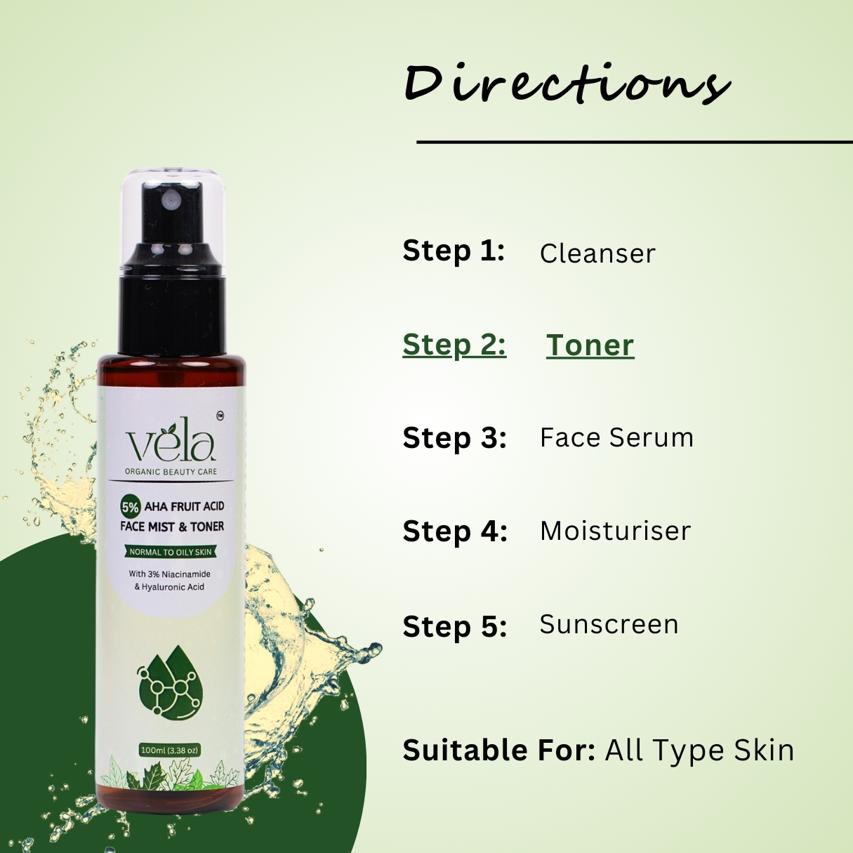 5% AHA Fruit Acid Face Mist & Toner | 100ml - Image 9