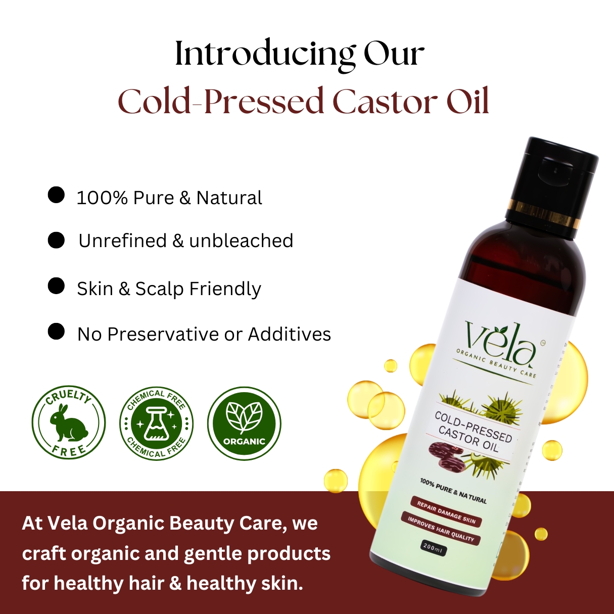 Cold Pressed Castor Hair Oil | 200ml - Image 2